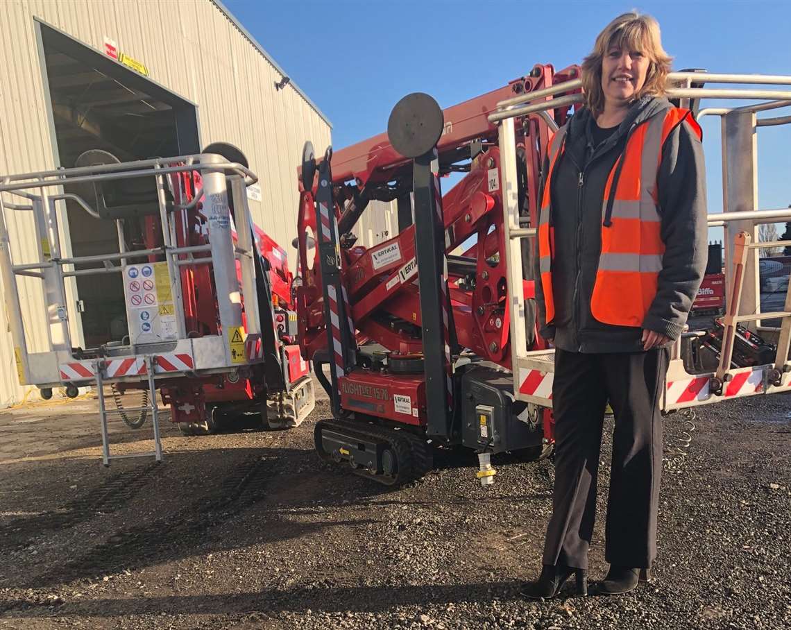 Mell Hill, Vertikal UK Deputy Depot Manager, with Vertikal UK's new Hinowa spider platforms