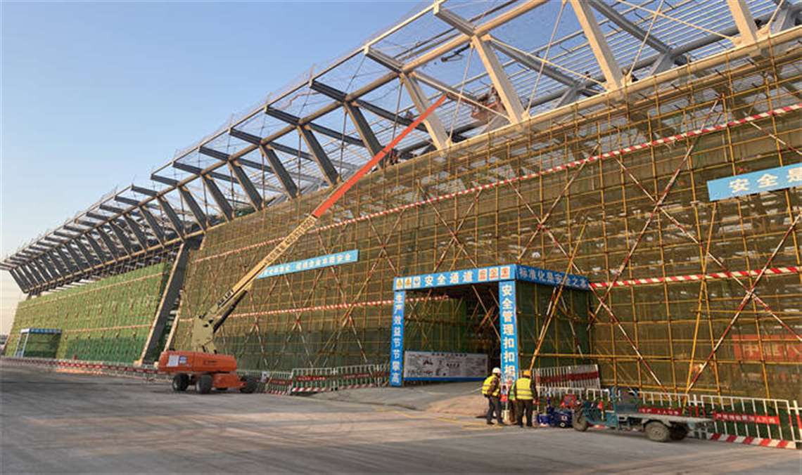 Photo showing aerial platforms in the fleet of Horizon Construction Development in China.