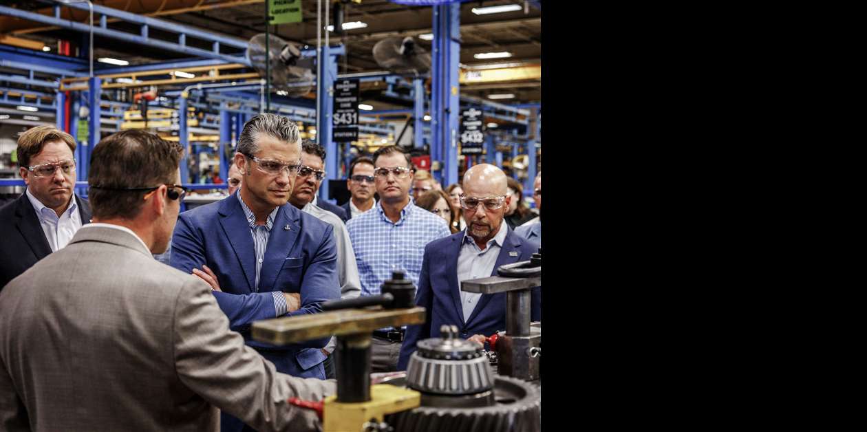 US Secretary of War Pete Hegseth visits Oshkosh