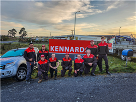 Kennards Hire Taupo team from left to right: Adam Reid, Craig Hall, Coen Nicol, Mark Hood, Mike Mercep, Mike Alea