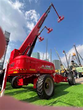 Photo of LGMG's new electric T42JE-2 telescopic boom at the Bauma China exhibition in Shanghai. (Photo: Access international)