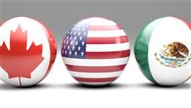 Flags of Canada, US and Mexico as balls (Image: Adobe Stock)