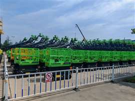 Completed scissor lifts await delivery at LiuGong Access's factory in Zhenjiang, China (Image: KHL Group)
