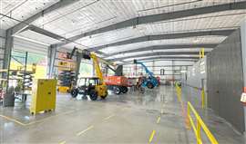 Photo showing interior of rental yard operated by Mazzotta Rentals.