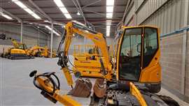Selectrion of construction equipment shown at the new Kiloutou depot in Tarragona, Spain. (Image: Kiloutou)