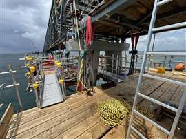 ScaffFloat Tanzania pier gantry suspended ondeck