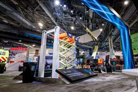 JLG showed micro-sized scissor lifts with leader-follower technology at CES 2026