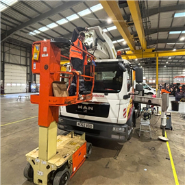 Brian Petrie with Palfinger truck mount - APSR