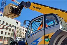 First Manitou/Kiloutou electric retrofit telehandler on site