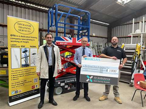 Air Ambuland Trust staff receive check donation