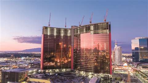 Five Liebherr 542 HC-L 18/36 cranes participated in the construction of the Resort World in Las Vegas.