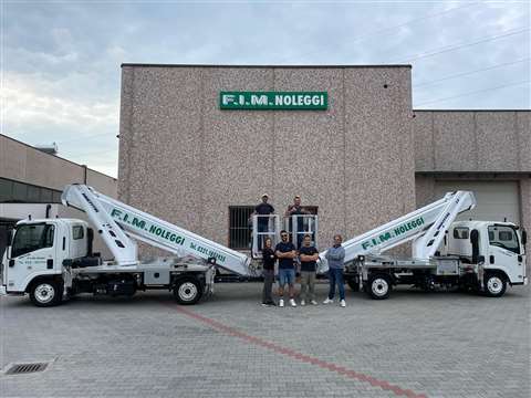 Left to right: Camilla Pasinetti, Fabio Basilicata, Luca Centonze and Vincenzo Basilicata. Inside the truck mount's basket, Benchaffi Youssaff and Xhixha Klodian. (Photo: Multitel)