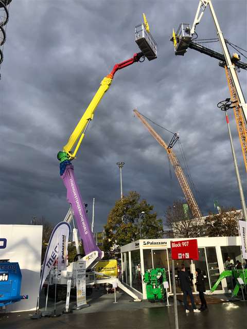 Palazzni's TT2J58 spider lift prototype on display at the company's Bauma stand