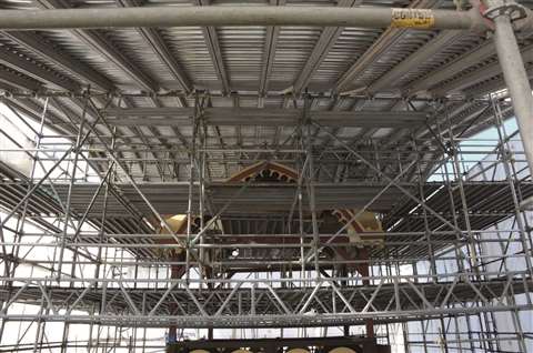 Scaffolding on Lucy the Elephant