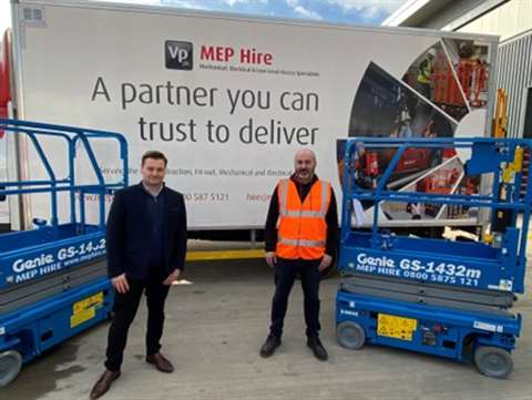Left to right: Andy Menham, UK Product and Sector Development Manager at MEP Hire, and Mark Timmons, General Manager if MEP Rainham Depot, MEP Hire.