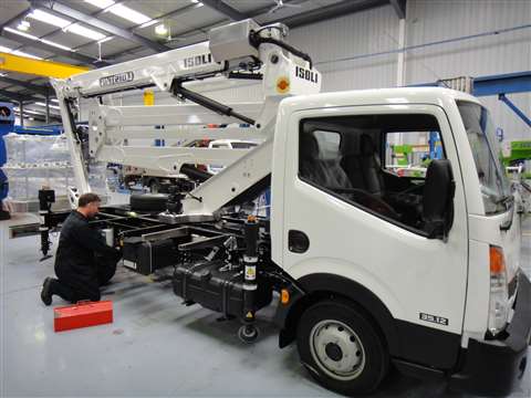 The first Isoli boom, a PNT 210J, to be fitted by new UK distributor APS 