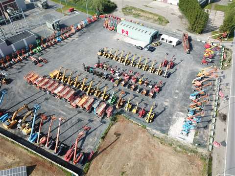 Aerial view of Equippo Auction's yard in Belgium