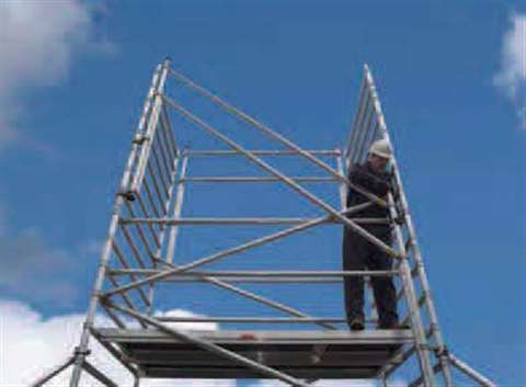 One of two PASMA approved methods for assembling mobile scaffold towers-the Advance Guardrail System