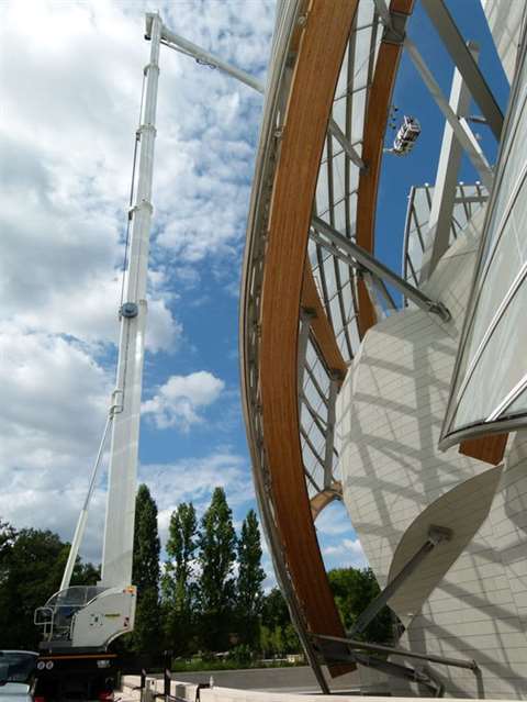 Palfinger has three platforms at the Louis Vuitton Malletier museum in Paris, France 