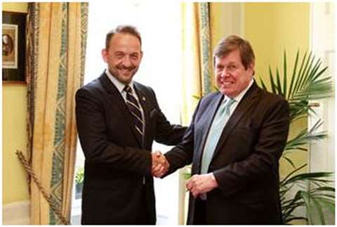 James King and David Phillips at the contract signing ceremony, June 1, 2015