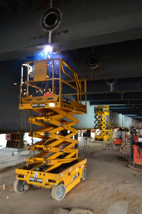 Haulotte H43TPX &amp; Compact 12 at Ankara's high speed train station, Turkey.