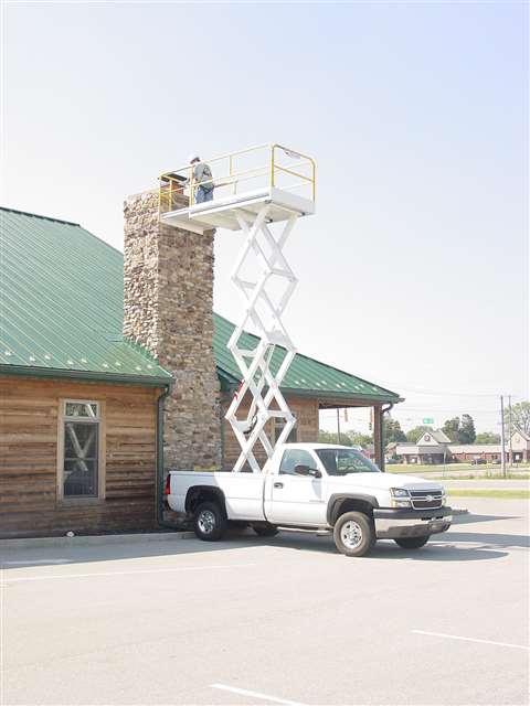 Lift-A-Loft has developed a new truck-mounted scissor lift, pictured here. 