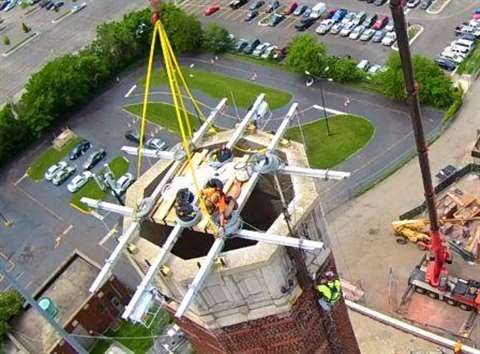 Spider provided a custom access solution for this chimney project in Chicago.