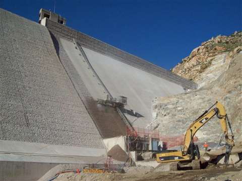 Fraco works on the San Vicente Dam located in Lakeside, CA