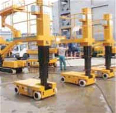 Some of the 10300 aerial platforms in Nishio Rent All's fleet. The company says it will in invest fu