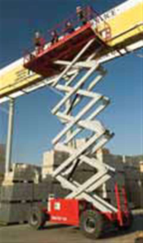 MEC's 4191RT rough terrain scissor has a working height of 47 feet.