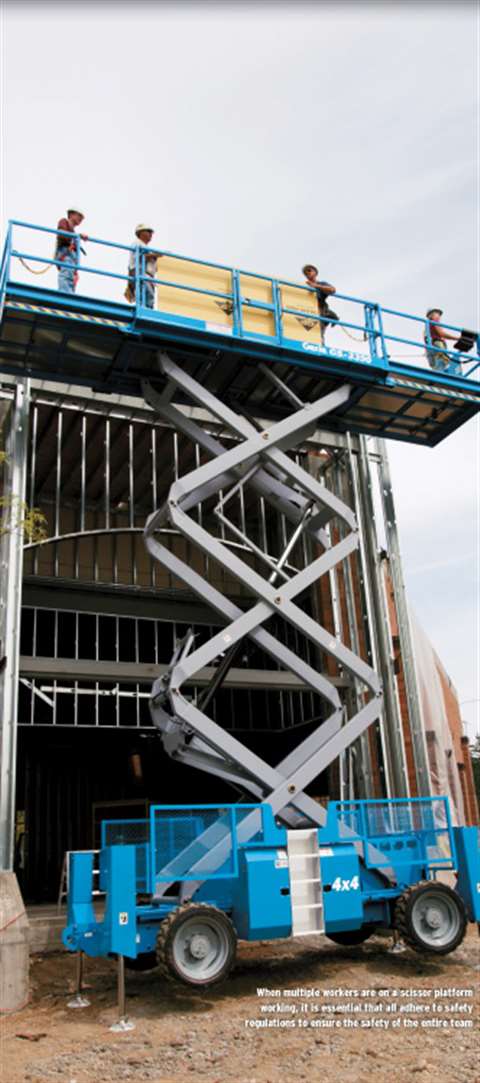 When multiple workers are on a scissor platform working, it is essential that all adhere to safety r