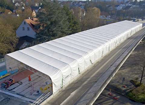 The Keder Roof XL from Layher ensures more efficiency on construction sites