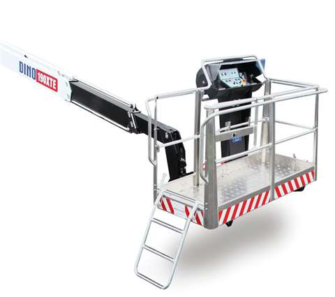 Dino 190XTE trailer mount with 250kg basket capacity and easy entry gate 

