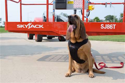 Skyjack's recent donation helped out a Midwest K-9 rescue team, pictured here.