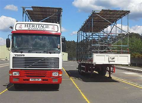 JR Flat Roofing is working from specially designed truck-mounted scaffolding to carry out work on th