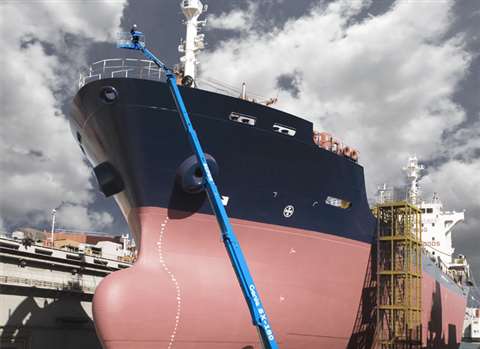 The Genie SX180 is the manufacturer’s highest self-propelled boom lift